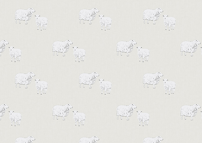 Little Lambs, Cosy Cream - Roller Blind - Image 6